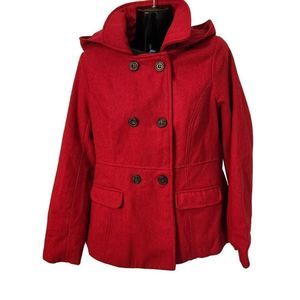 Aeropostale Red Wool Peacoat Size M New